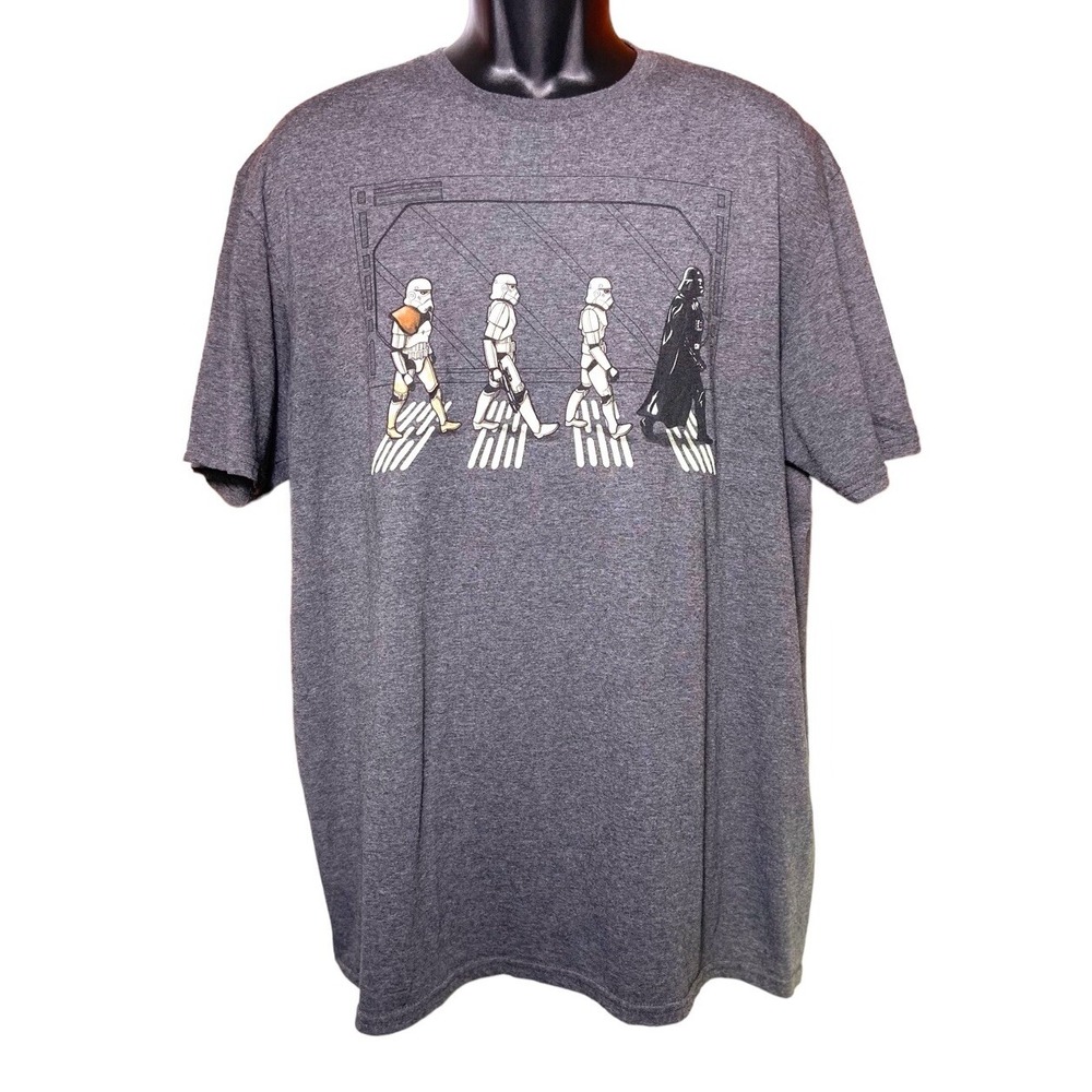Star Wars Mad Engine Storm Troopers/Darth Vader  Gray Short Sleeve T-shirt Sz XL